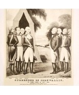 1952 Cornwallis Surrenders Washington Plate Litho Print Currier &amp; Ives 2... - $548.28 MXN