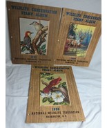 3 Vtg Wildlife Conservation Stamp albums 1953 1955 1958 National Wildlife Fed.