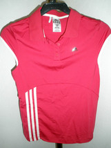 Womens Adidas ClimacoolClima365 Golf Polo Capped Sleeves Silver/White Med - $29.69