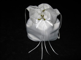 White Satin Bridal Wedding Money Bag Cardholder Purse ps2 - $9.99