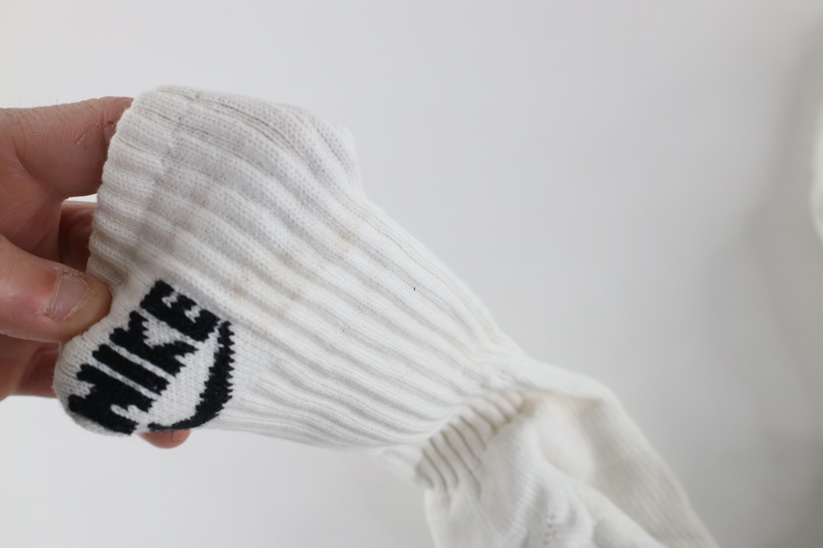 Vtg 80s 90s Nike Spell Out Travis Scott Swoosh Tube Socks White Mens Large USA Item image 9
