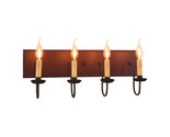 4 Arm Bathroom Vanity Light in Americana Red USA Handcrafted - $287.95