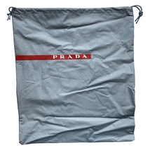 PRADA Authentic Gray Silver Red Drawstring Vinyl Sneaker Dust Bag - £30.84 GBP