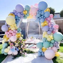 Pastel Balloons Garland Arch Kit 117Pcs Rainbow Unicorn Balloons Assorted Colour - £25.38 GBP