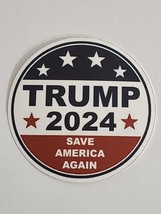 Round Trump 2024 Save America Again Red White Blue Sticker Decal Embellishment - £1.80 GBP