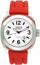 New Tko Orlogi TK508-WR Unisex Milano Watch Water Resistant Red Rubber Strap - £25.22 GBP