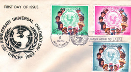 15th Anniversay Universal Childrens Day UNICEF 1969 1st Day  - £1.55 GBP