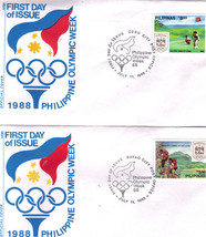 (6) 1988 Philippine Olympic Week Official First Day Issue - $6.95