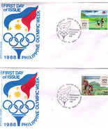 (6) 1988 PHILIPPINE OLYMPIC WEEK Official First Day Issue  - £5.54 GBP