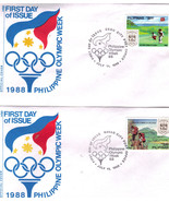 (6) 1988 PHILIPPINE OLYMPIC WEEK Official First Day Issue  - $6.95