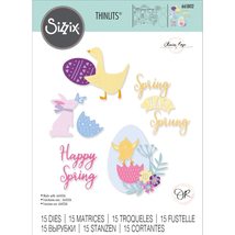 Sizzix Thinlits Dies By Olivia Rose 15/Pkg-Spring Has Sprung -665802 - £10.72 GBP