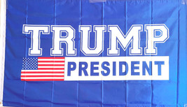 TRUMP 3x5&#39; FLAG FOR PRESIDENT -BRASS GROMMETS INDOOR/OUTDOOR/ 100D POLY ... - £8.52 GBP