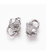 2 Large Jewelry Clasps Antiqued Silver BIG Clasps Lobster Parrot Clasps ... - $6.05 CAD