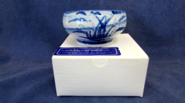 Takahashi porcelain bowl 1 3/4&quot; Tall Blue/White Rounded Bowl Made in Japan - $24.75