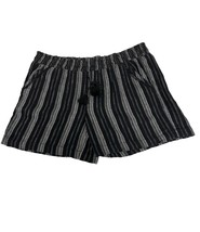 Briggs Womens Linen Blend Shorts Color Black Stripe Size 3X - £21.60 GBP
