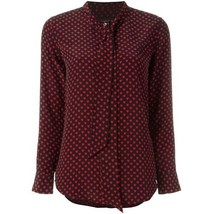 NWT Equipment x Kate Moss Slim Signature Heart Print Silk Shirt with Tie XS - £85.77 GBP