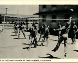 Vtg 1940s Postcard Camp Roberts California CA Soldiers Playing Volleybal... - $11.83