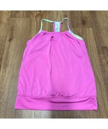 Ivivva Girls Pink Racer Back Layered Built In Sports Bra Tank Size 14 Lu... - $23.76