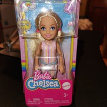 Mattel Barbie Chelsea Doll 5.5&quot; Blonde Hair Pink Clothes Striped Outfit New - £3.85 GBP