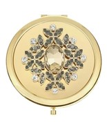 Monet Classic Gold Floral Jewel Crystal Cluster Dual Compact Mirror - $29.99