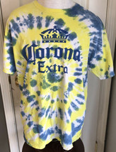 Corona Extra Yellow &amp; Blue Tie Dye Short Sleeve T Shirt Men’s Size L - $39.59