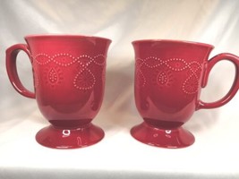 The Pioneer Woman Red Cowgirl Lace Mug Qty 2 14 Oz Mugs One Has A Hairline Crack - £9.49 GBP