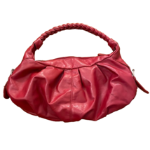 Red Vegan Leather Hobo Slouchy Shoulder Bag Satchel - £9.59 GBP
