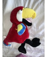 Ganz Plush Musical puppet Parrot with original tags tested  works red bl... - $357.94 MXN