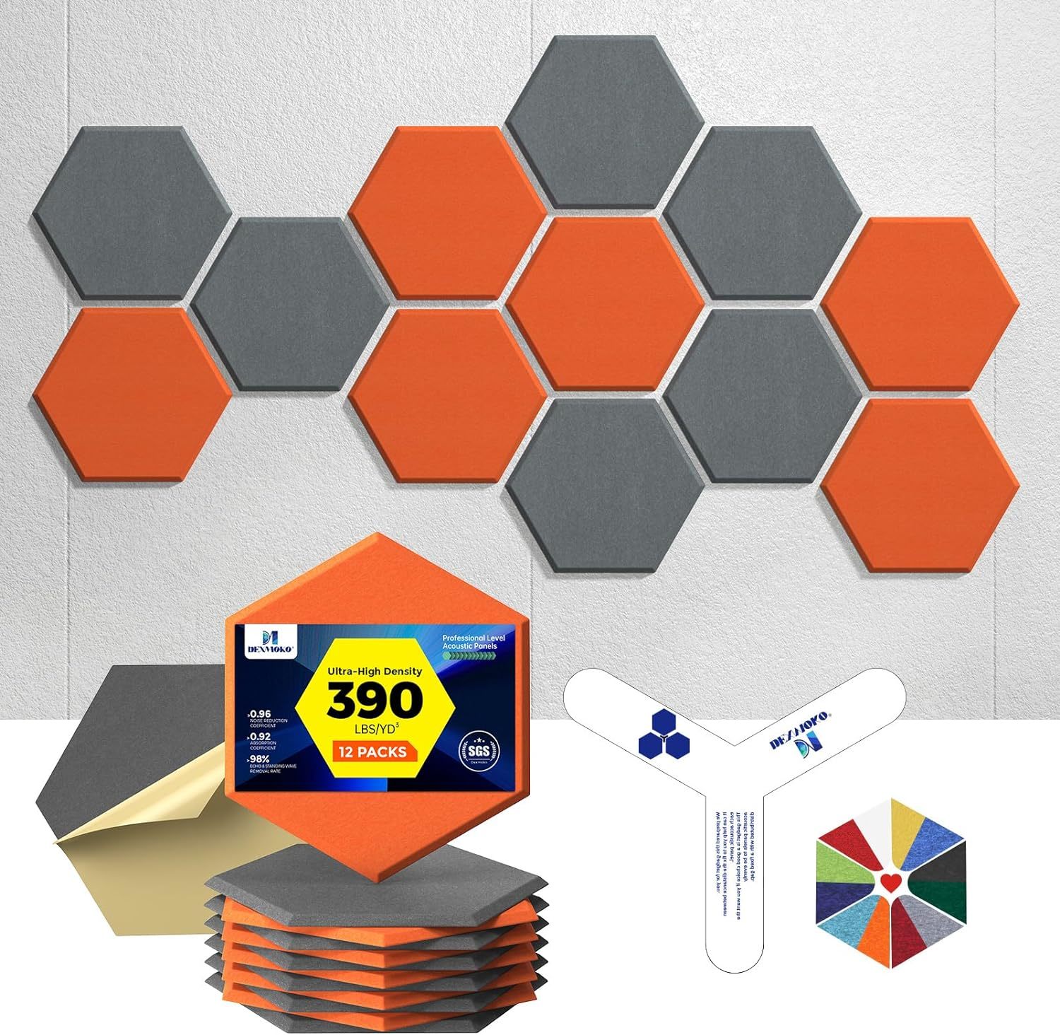 Self-Adhesive Acoustic Panels [390 Lbs/Yd³ Ultra-High Density], 2Nd Gene... - $43.92