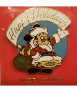 Vtg Disney Christmas Trading Pin Santa Mickey Mouse Enamel Happy Holiday... - £22.28 GBP