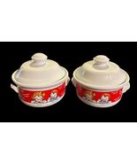 Set Of  2 Vintage 1998 Campbells Soup Crock Bowls w Lid -  Read Description - $17.50