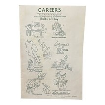 Game Part Piece Careers 1958 Parker Brothers Rules/Instructions Replacem... - $3.99