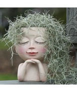 Cute Succulent Planter - Face Planter Flower Pot - Kawaii, (Doll Meditat... - $778.76 MXN