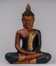 Ancien Khmer Style Bois Assis Bouddha Statue Dhyana Méditation Mudra - 5... - £783.08 GBP