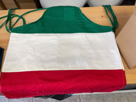 Italian Theme Bib Aprons, Set of 12 - IMPERFECT (some yellowing in white... - £31.55 GBP