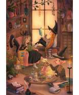 Counted Cross Stitch Witches&#39; Day Off Digital Download - $14.50+