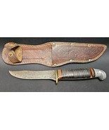 Western Official BSA 4&quot; Fixed Blade Leather Handle Hunting Sheath Knife ... - $106.44 CAD