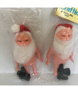 Vintage packages of two doll craftin 6 inch Santa doll long white beard ... - $19.75