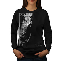 Wellcoda Miami City Map Fashion Womens Sweatshirt, Big Casual Pullover Jumper - £22.77 GBP+