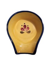 Home &amp; Garden Party Stoneware Collection Spoon Rest Yellow Blue Flower 6... - £16.37 GBP