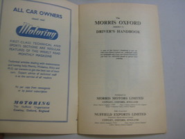 Morris Oxford Series V Driver&#39;s Handbook BMC Ltd. Owners Manual AKD 1030 - £9.39 GBP