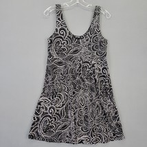 Apt 9 Women Dress Size M Black Stretch Mini Preppy Paisley Sleeveless Chic Shift - £11.38 GBP