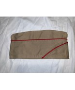 1952 KOREAN WAR ARMY TAN KHAKI GARRISON COVER CAP ARTILLERY SERVICE CORD... - $641.31 MXN