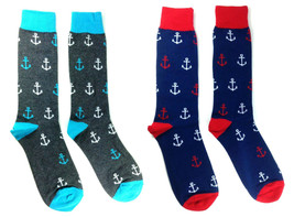 NOVELTY CASUAL ANCHOR NAUTICAL SAILOR SHIP BOATING PRINT MENS CREW SOCKS... - £6.31 GBP