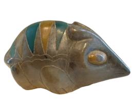 Oaxaca Mexican Black Pottery Hand Made Armadillo Figurine - $353.21 MXN