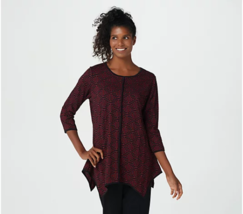 Truth + Style Knit Scoop-Neck Tunic (Burgundy/Black, Petite X-Large) A38... - £20.27 GBP