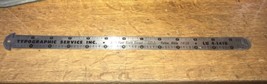 Typographic Service Tulsa Oklahoma Metal Straight Edge Ruler Shop Local Old Vtg - $23.61