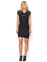 NWT Helmut Lang Slip Dress Black Puckered Lace Overlay Asymmetrical Drap... - £43.45 GBP