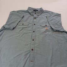 Carhartt TW4369-M Loose Fit Men's Gray Cotton Button-Down Shirt Short Sleeve 3XL image 10