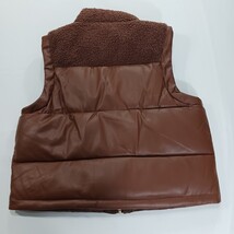 Maurices RN#51783 Girls Brown Faux Leather Full Zip Puffer Vest Size Medium image 15